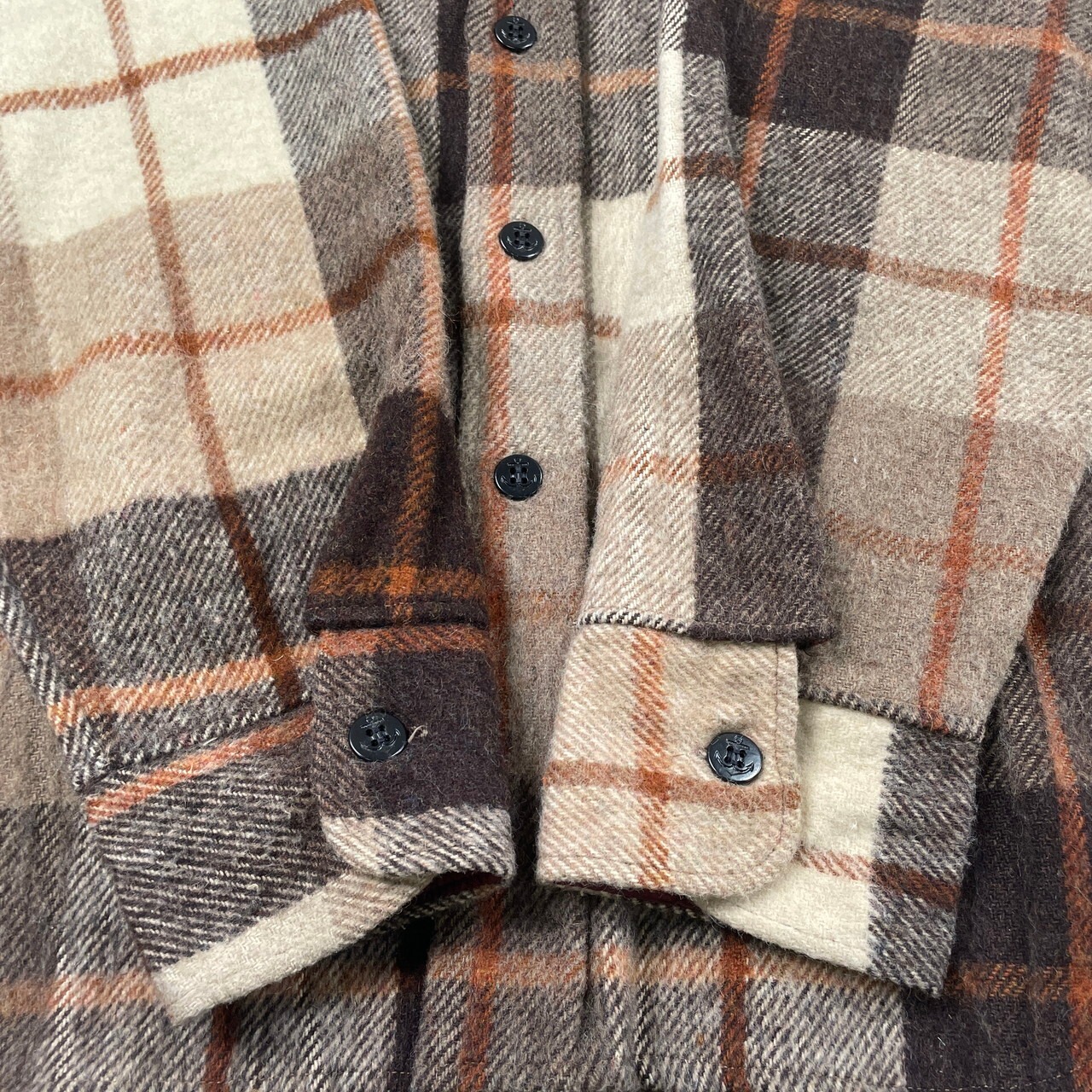 70年代 PURITAN ヘビーウールシャツ CPOシャツ チェックシャツ メンズL 
