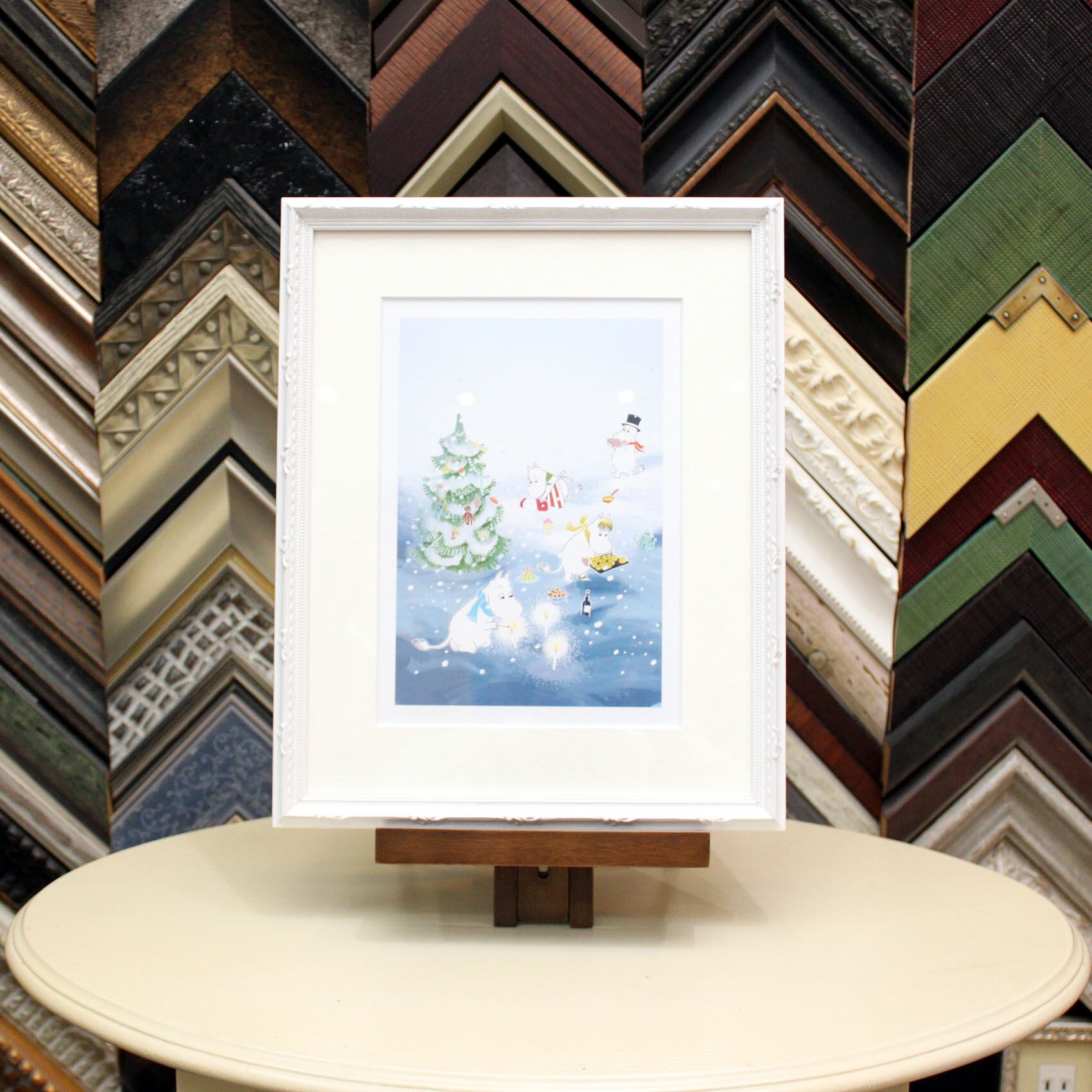 ムーミン 北欧 Postery「ムーミンとクリスマス」送料無料 フレーム 展示用フック付アートポスター 絵画 インテリア アート