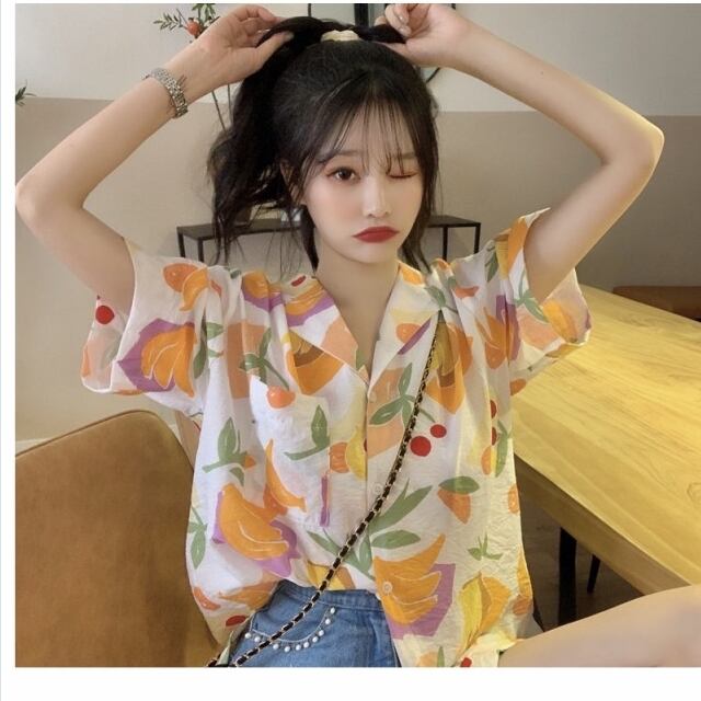 夏服 レディース トップス ブラウス シフォンシャツ アロハシャツ