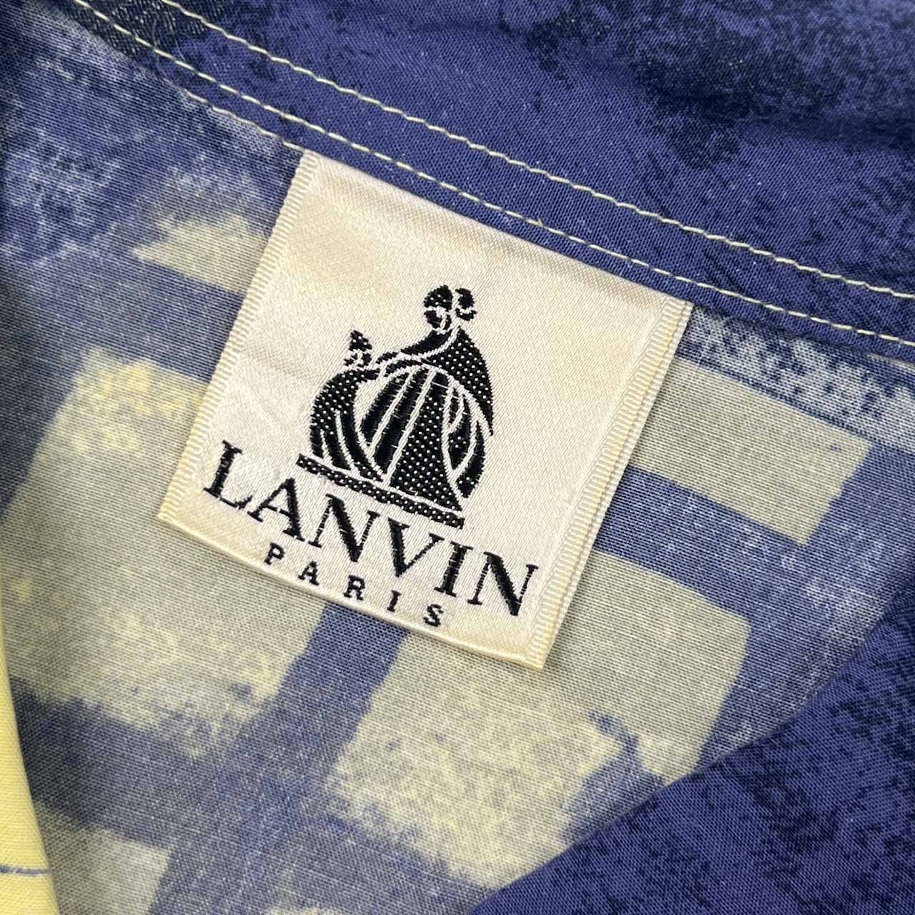 80s LANVIN ランバン アート柄 レーヨン 半袖シャツ 柄シャツ 50/マルチ メンズ ビンテージ