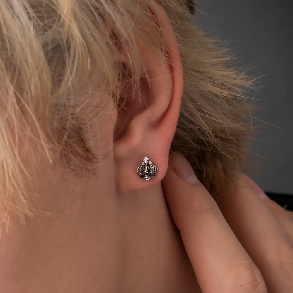 クラウンキャッチスタッドピアス 片耳用 AKE0110 Crown catch stud
