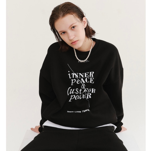 [RONRON] INNER PEACE SWEATSHIRT BLACK 正規品 韓国ブランド 韓国代行 韓国通販 韓国ファッション トレーナー