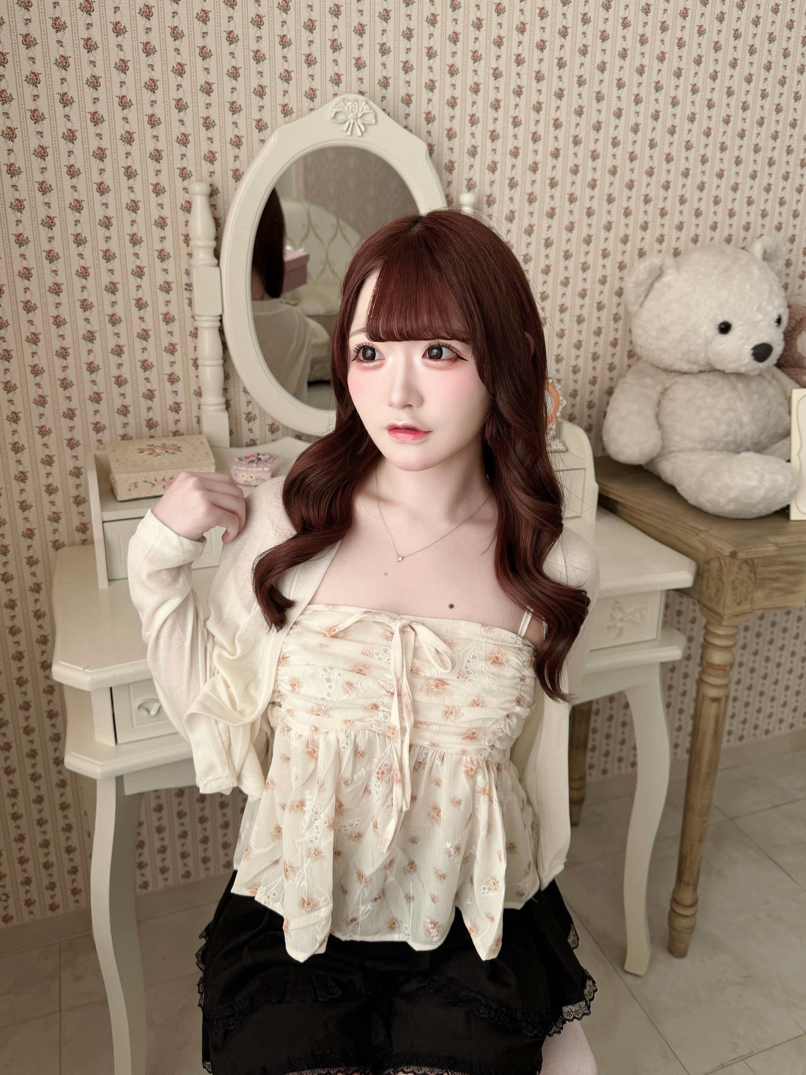 flower shirring ensemble