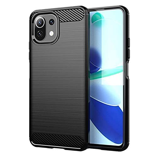 【数量限り】FOR Xiaomi Mi 11 Lite 5G 用のケース TPU 耐衝撃カバー 衝撃吸収 薄型 すり傷防止 指紋防止 ワイヤレス充電対応 FOR Xiaomi Mi 11 Lite 5G 用の携帯電話用全面保護ケース Eustak (ブラック)