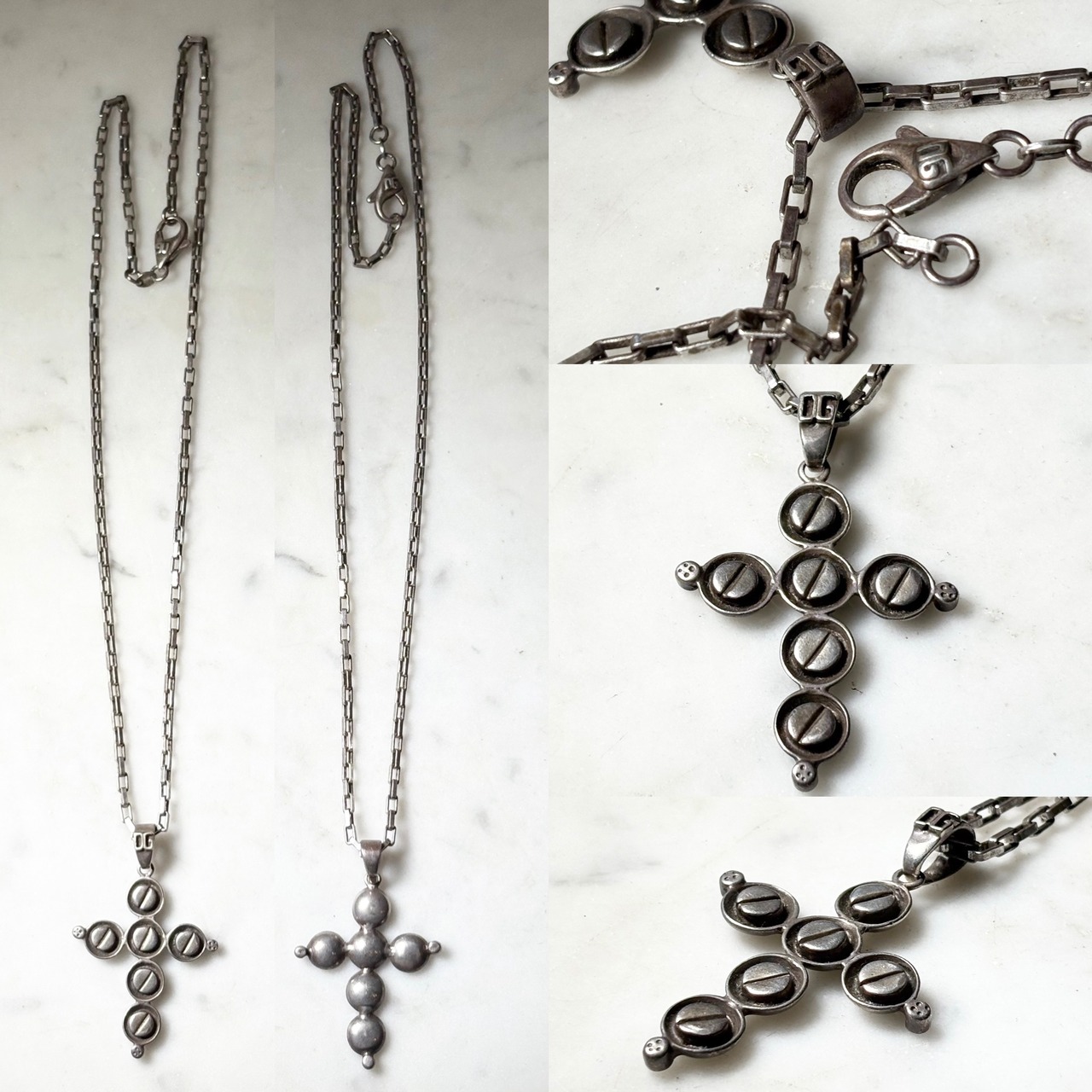 DOLCE&GABBANA silver cross pendant necklace