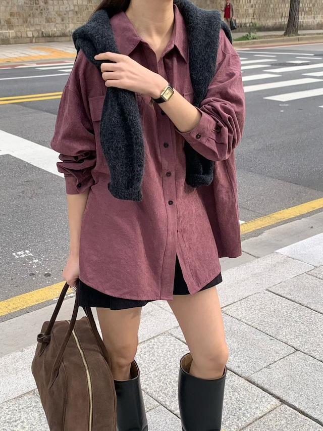 (予約) signature / Moon suede shirt 3color