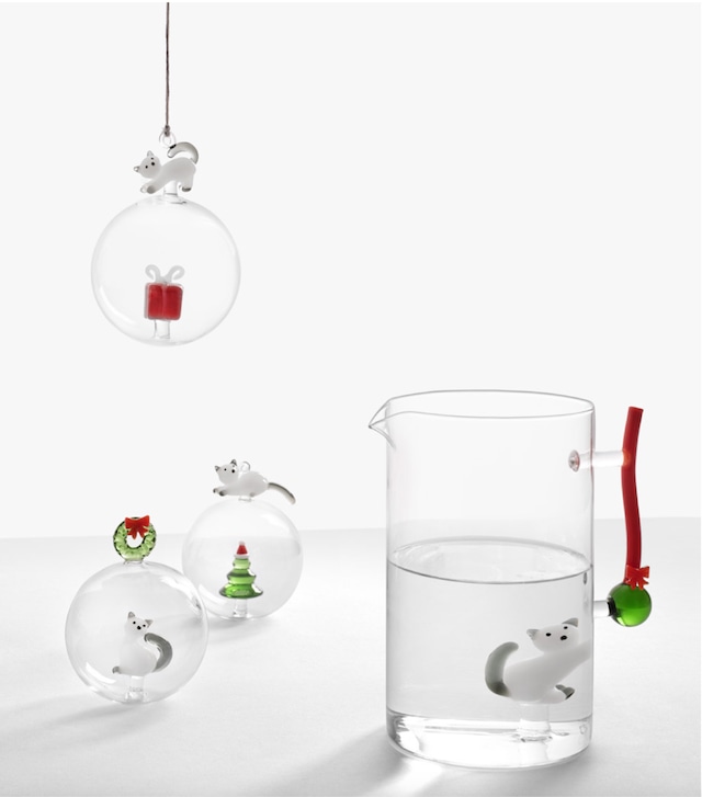 ICHENDORF (イッケンドルフ)TABBY CAT / christmas ball 猫とクリスマスモチーフの ガラスオーナメント