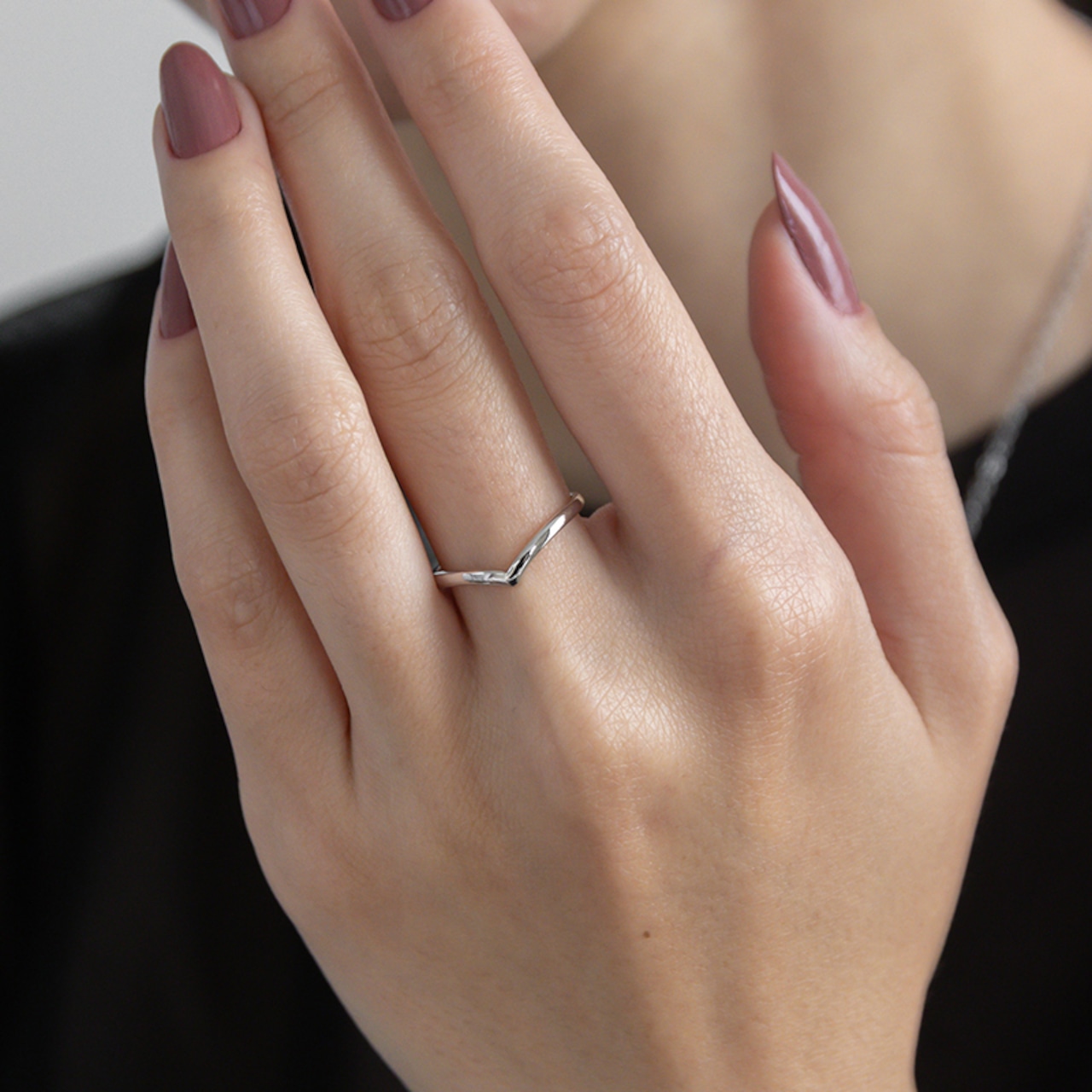 【クリックポスト】SILVER925  シルバーV字リング 2520