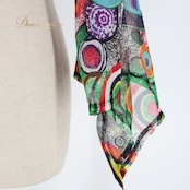 ベリーダンス 衣装 チョリ ブラック系 ガラムガラム トップス カラフル Garam garam 黒 白 黄 青 緑 紫 レッスン 練習 軽い 華やか かわいい 羽織り リボン 総柄 柄 ダンス衣装 ホワイト系 グリーン系 レッド系 パープル系 イエロー系