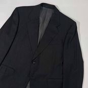 80s 90s 上下 LANVIN ランバン CLASSIQUE ウール セットアップ スーツ ST46-54/ダークグレー 系 メンズ ビンテージ