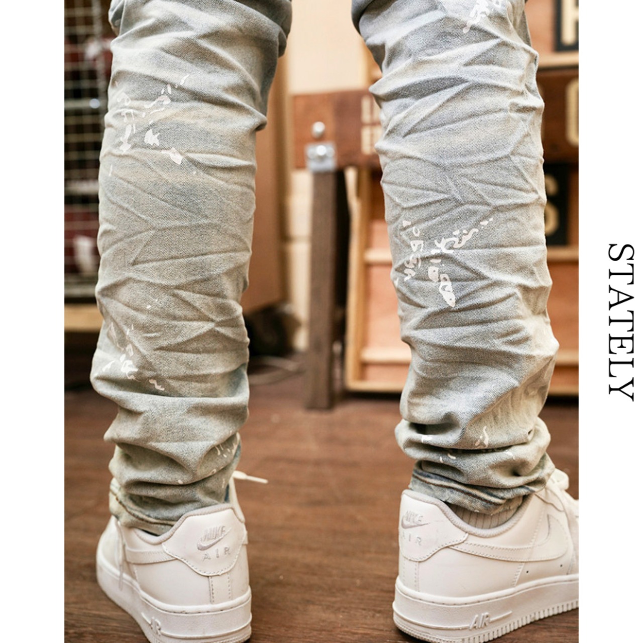 クラッシュペイント Slim Denim Pants_B122・画像9