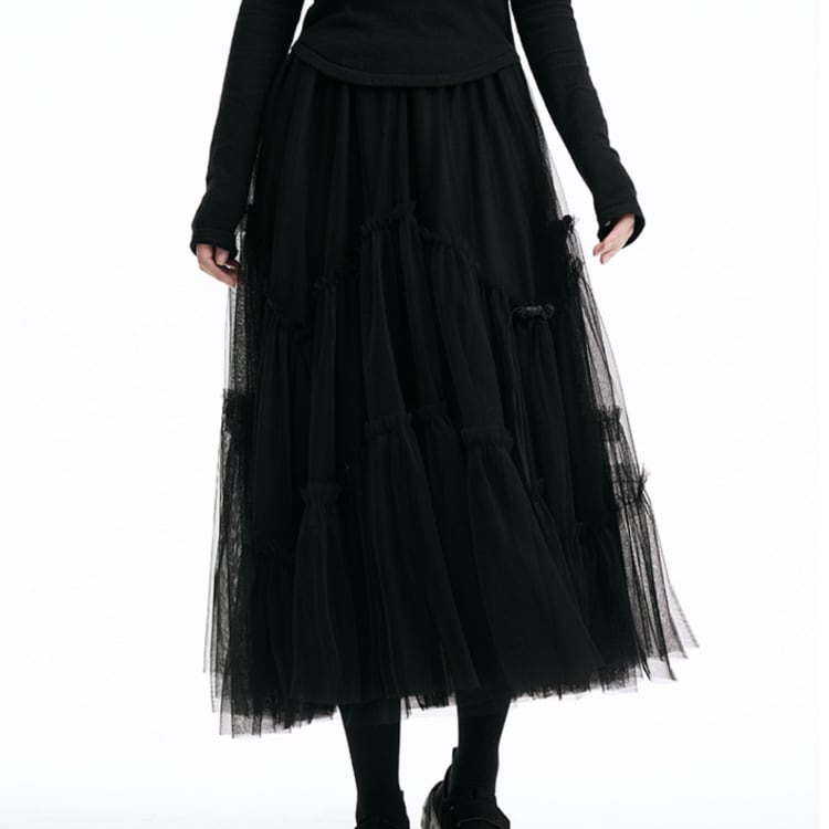 ティアードチュールミディスカートR30421