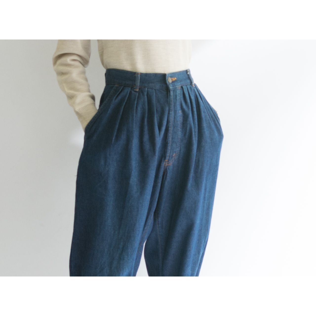 KENZO jeans】90's tuck gather chambray denim pants（ケンゾー