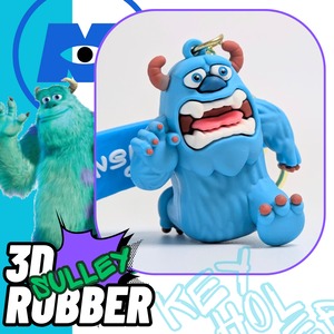 【 Monsters, Inc.  ( モンスターズ・インク ) 】『 ジェームズ・P・サリバン / サリー 』 3D Rubber KeyHolder / 3Dラバーキーホルダー〚アメリカン雑貨 アメトイ〛