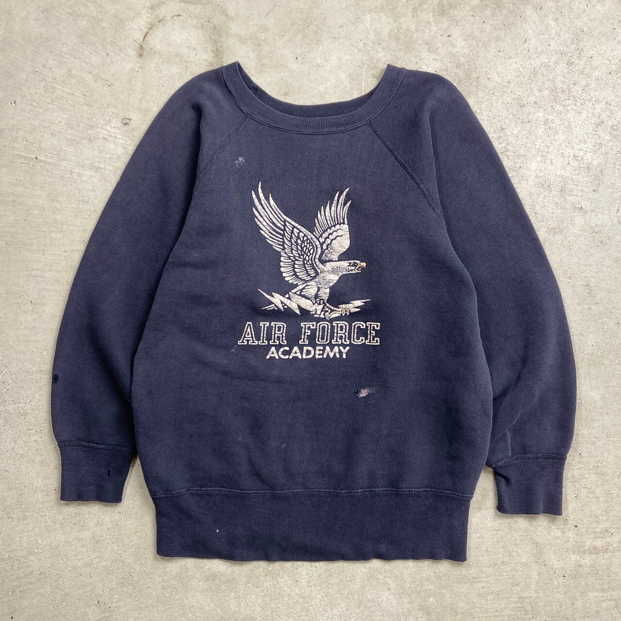 60年代 AIR FORCE ACADEMY USAFA ラグランスウェットシャツ カラー 