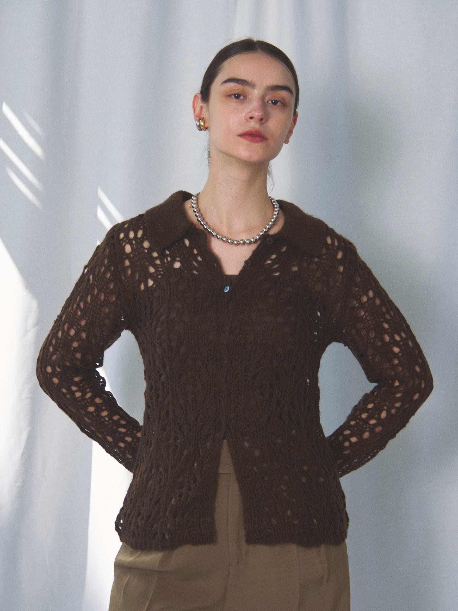 MOHAIR POLO KNIT CD(ﾓﾍｱﾎﾟﾛﾆｯﾄｶｰﾃﾞ)【7533147】 | CIEL'AIR