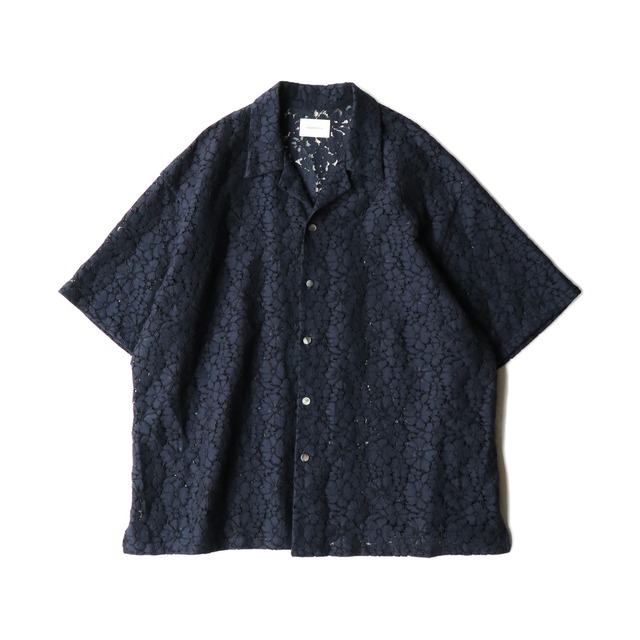 【LAST1】 Aloha shirt - Flower lace / Navy