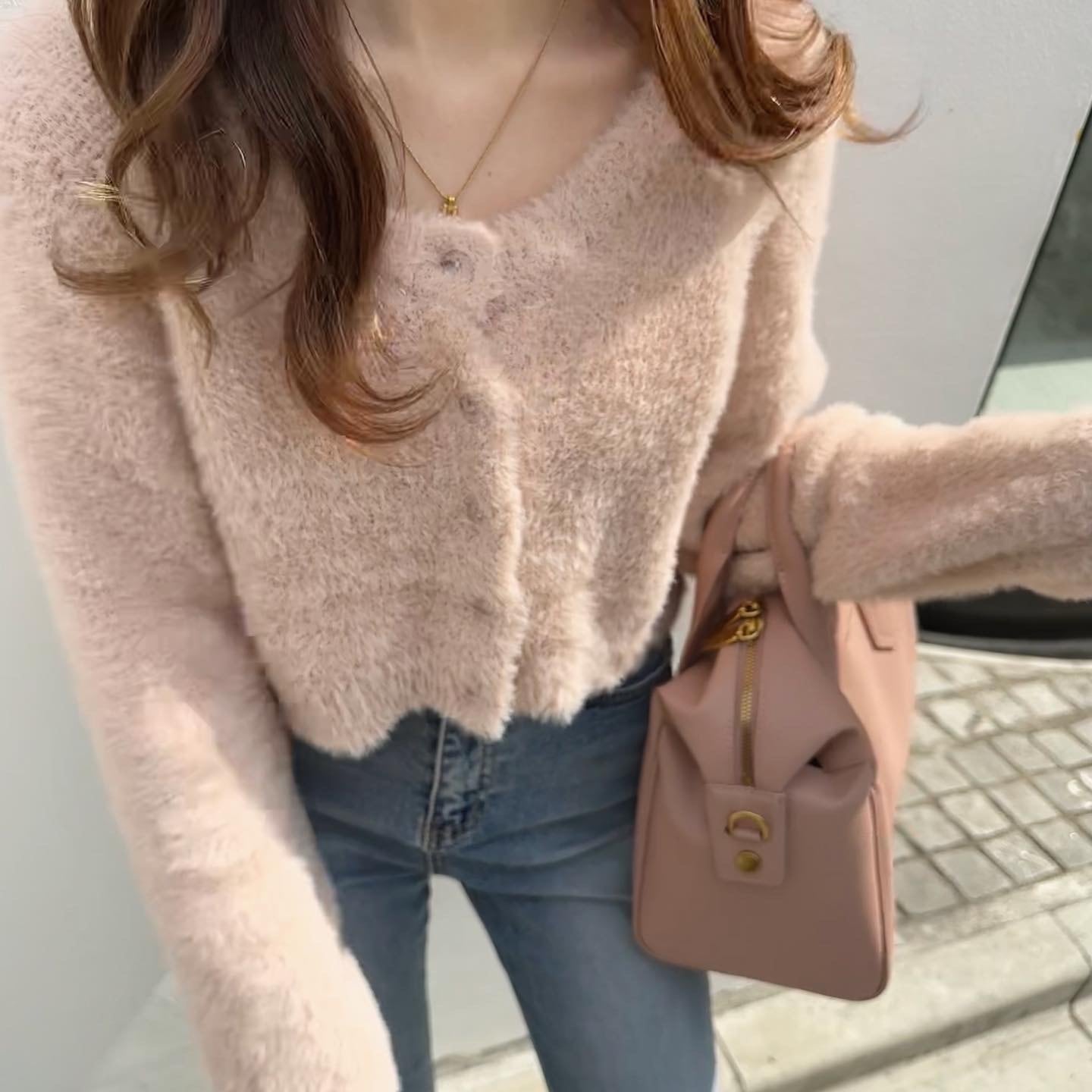 usagi cardigan ( fog pink ) | Ogue.