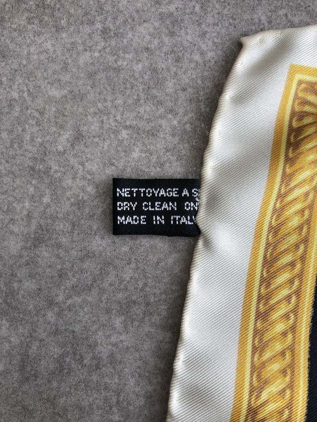 Christian Dior クリスチャン ディオール ロープ柄 スカーフ ゴールド×ブラック DIORモチーフ シルク vintage ヴィンテージ オールド ikbe8h