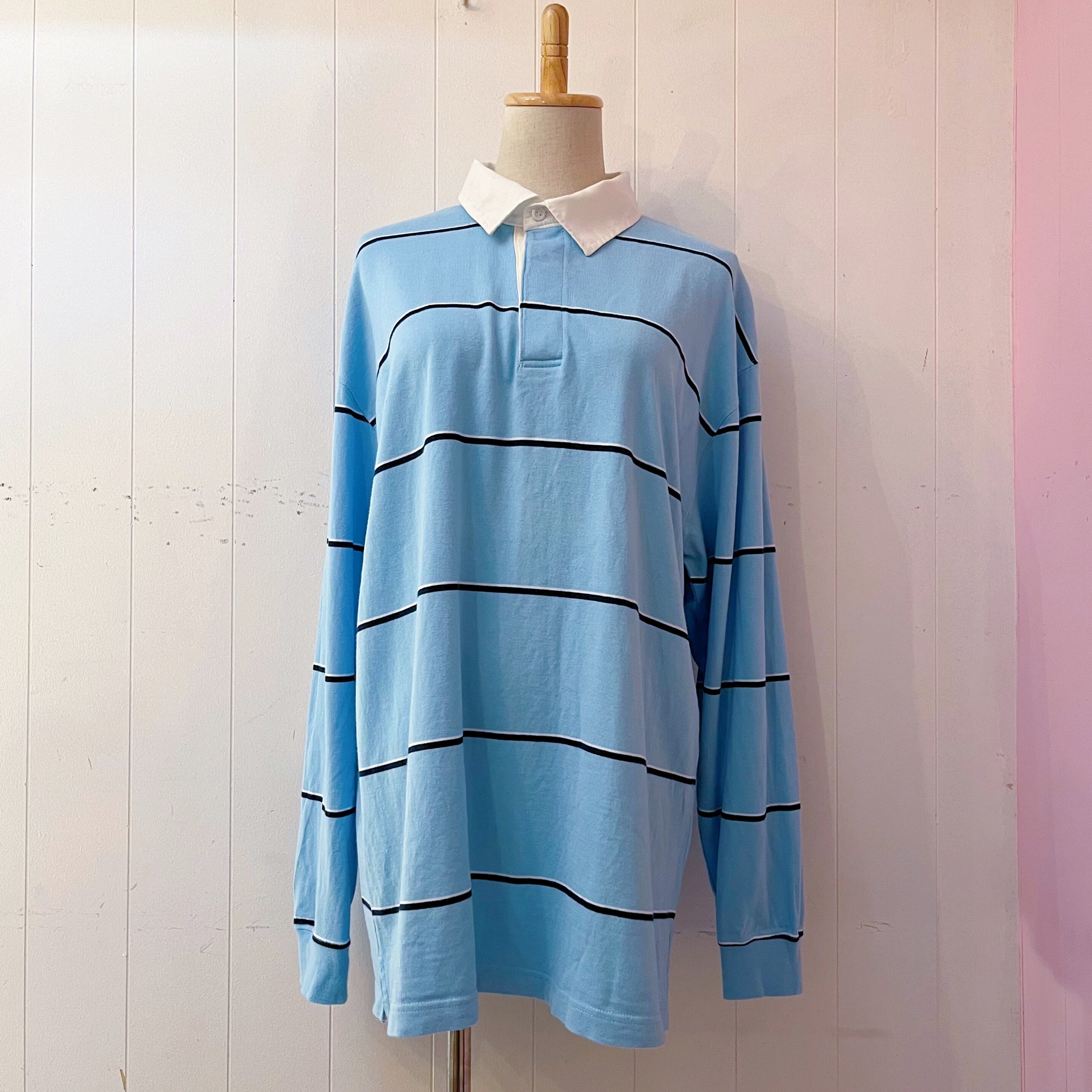light blue stripe polo shirt