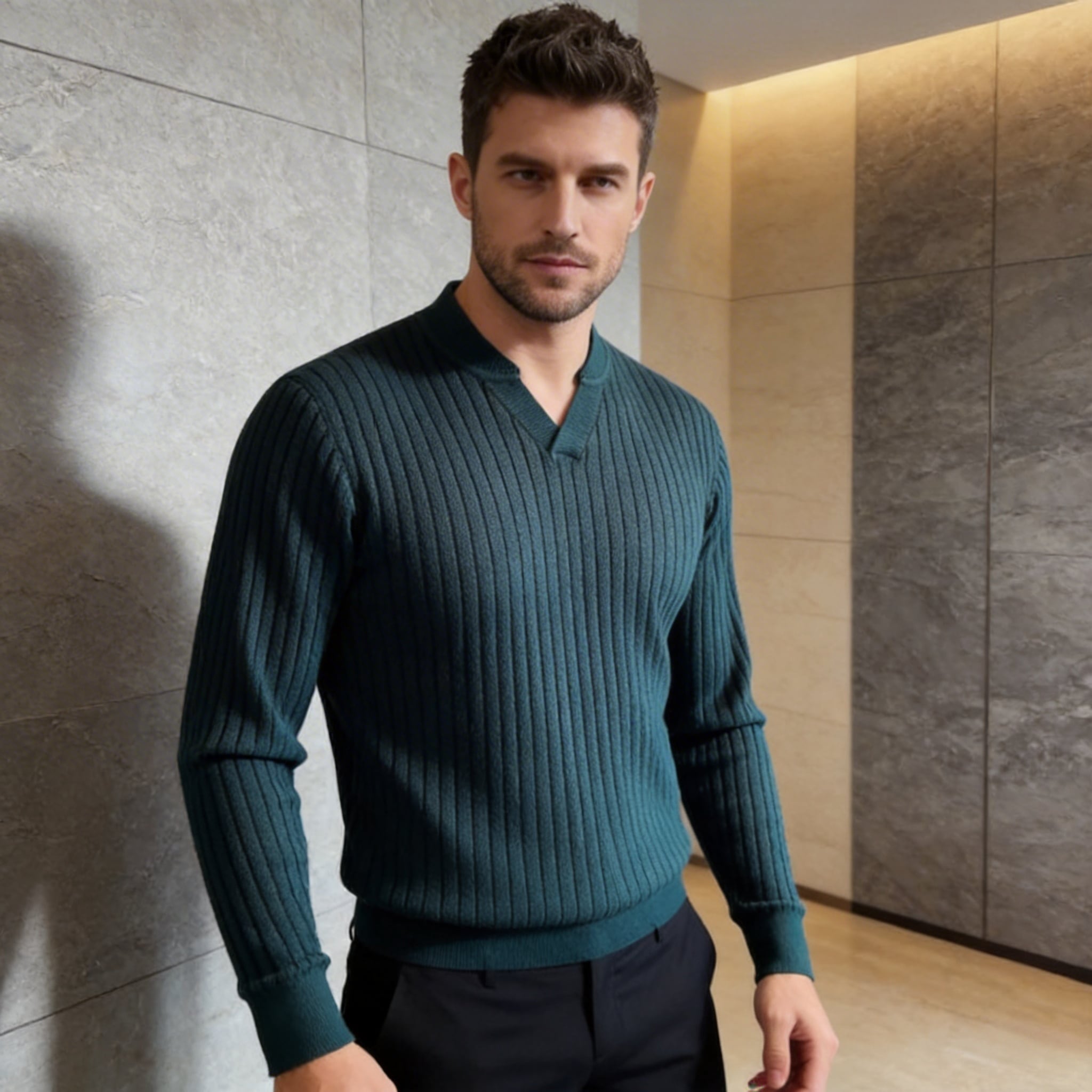 アーバンシックVスリットリブニット(3color) M0876