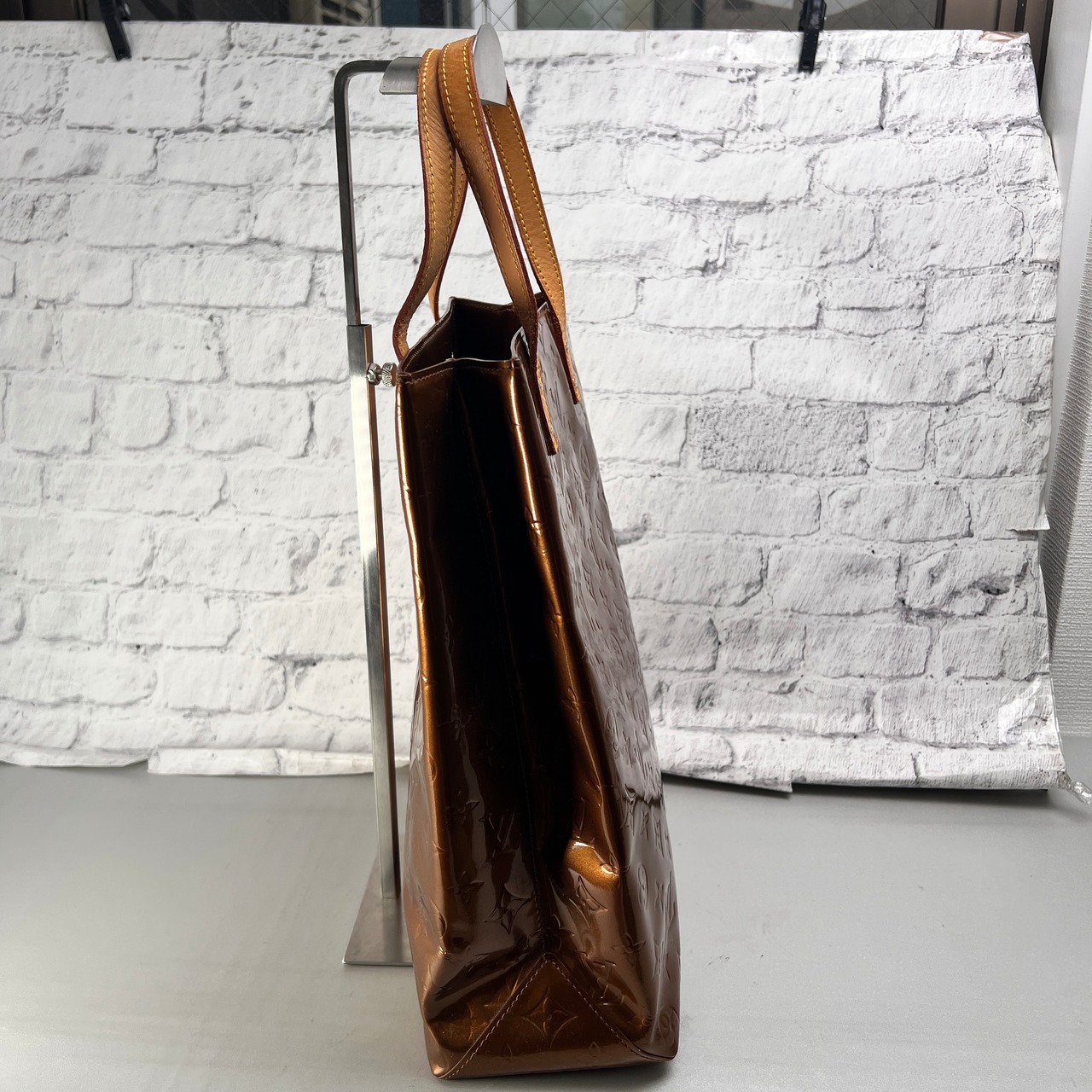 LOUIS VUITTON ヴィトン ヴェルニ リードMM エナメル／パテントレザー ハンドバッグ イエロー A-14134