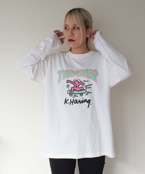 THRASHER×キースヘリングコラボL T - Tシャツ