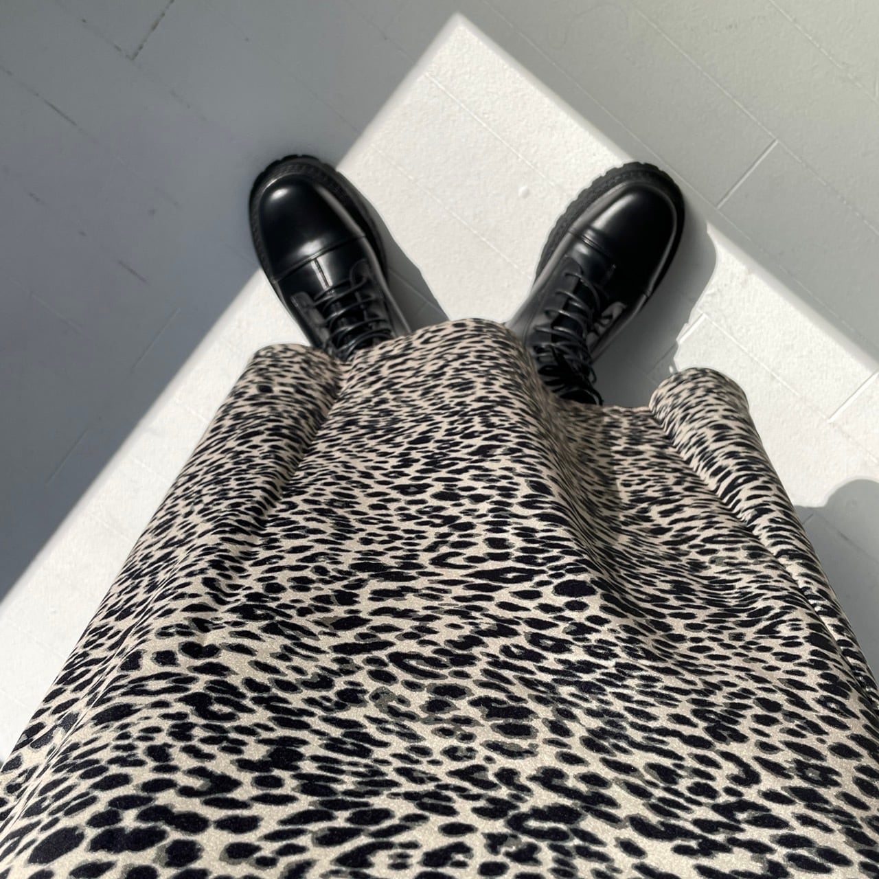 leopard print A-line skirt_LN01040