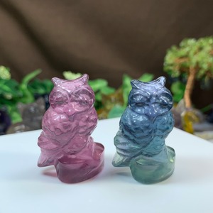 5.カラフルふくろうペアセット・フローライト