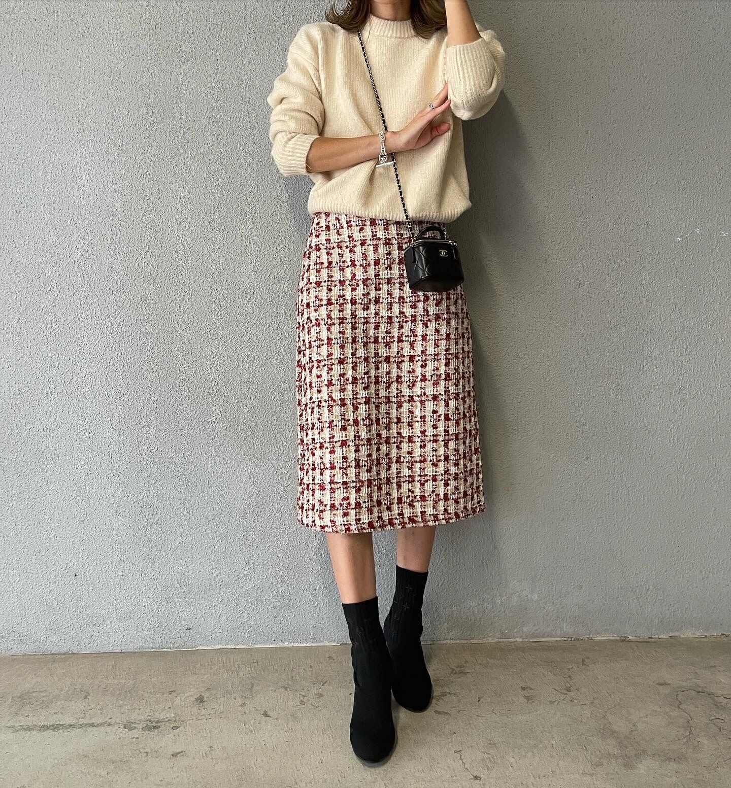 ミックスカラーペンシルスカート