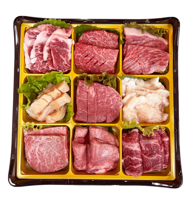 大人なおウチ焼肉・BBQに最適！9種類お任せお肉（450g）のセット（２人前）　お歳暮／お中元／内祝／ギフトに最適