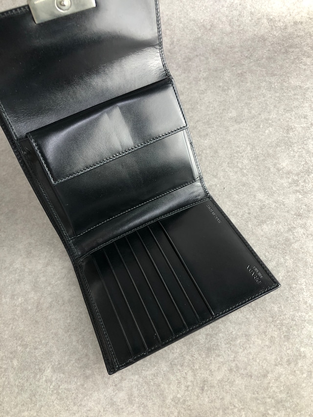 PRADA プラダ 財布 ブラック ロゴ レザー 二つ折り財布 vintage ヴィンテージ オールド j6jr5n
