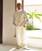 【#Re:room】SIDE LINE 2WAY WIDE TRACK PANTS［REP227］