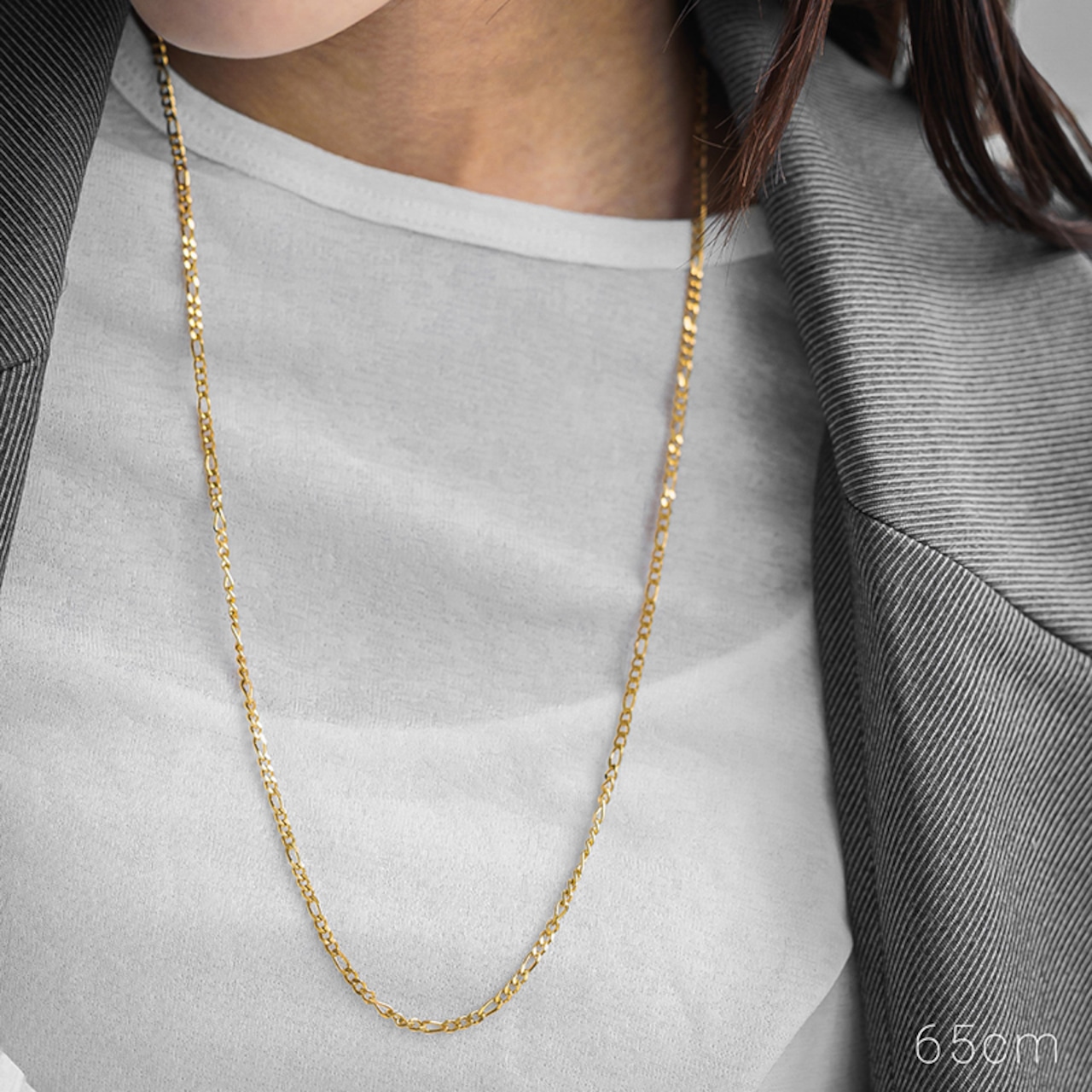 【ネコポス便】金属アレルギー対応の選べる長さとカラー！フィガロチェーンネックレス 2407