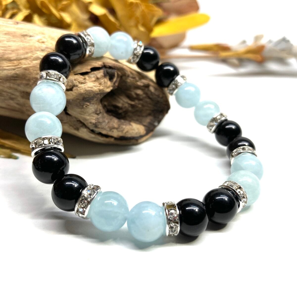 レッドアベンチュリン×オニキス パワーストーン ブレスレット 天然