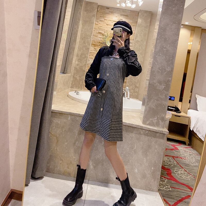 2020年秋の新しいプラスサイズの女性の脂肪の姉妹ドレス、年齢の減少、薄い気質、ウエストと脂肪の摩耗 ミックスインファッション27275908483