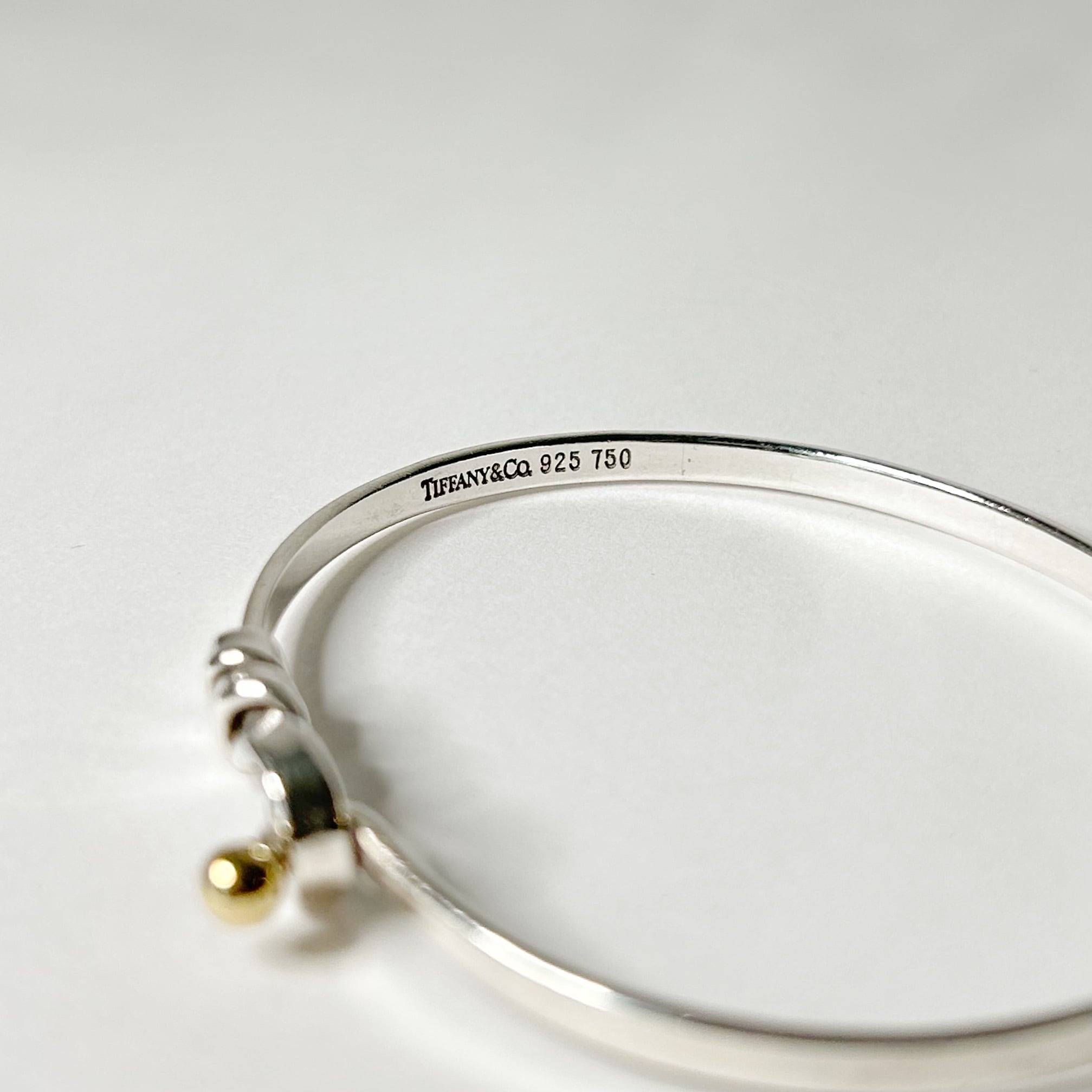 TB7054】Tiffany&Co. hook&loop bangle/silver925,K18/ティファニー 