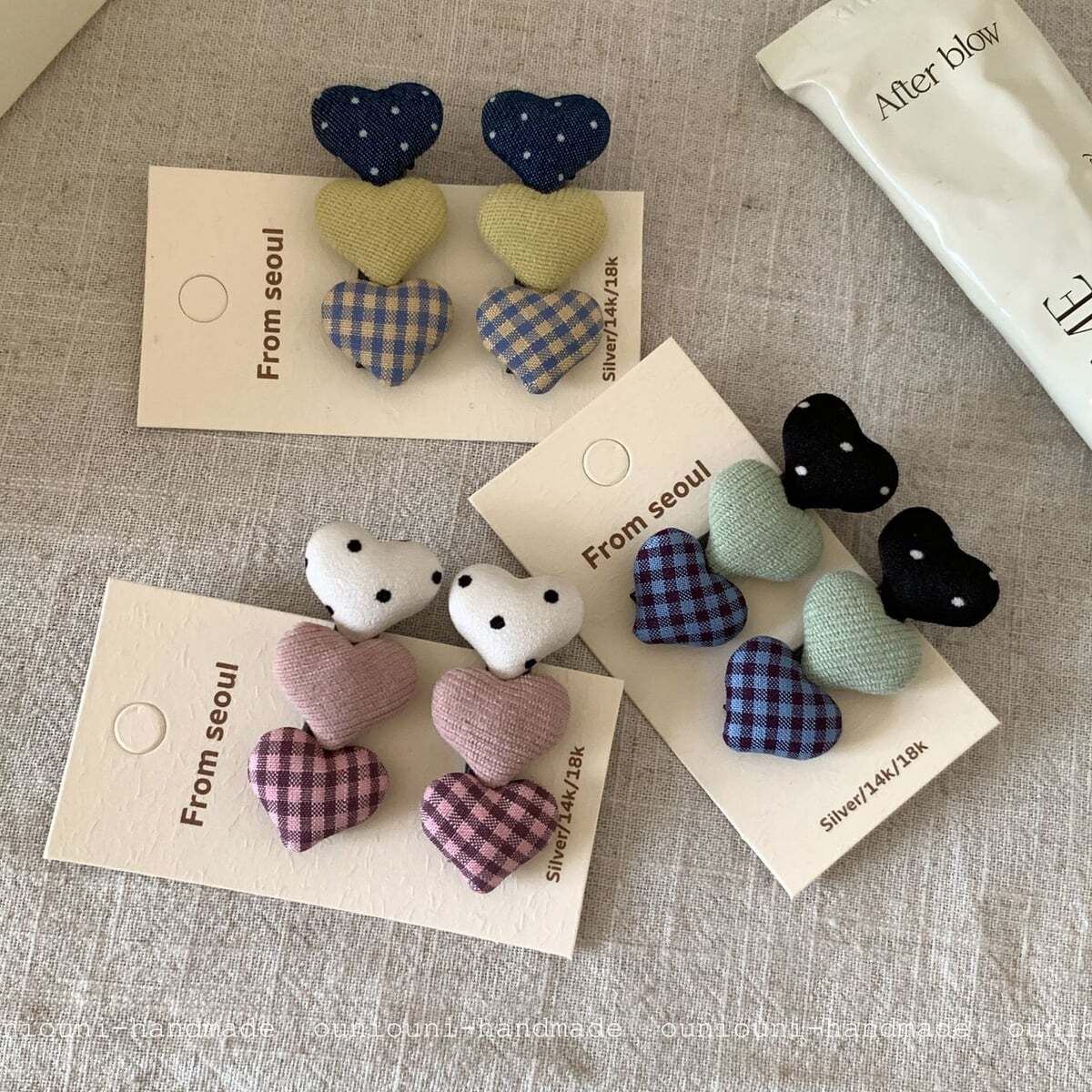 3連ハートヘアクリップ