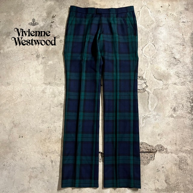 〖Vivienne Westwood MAN〗check pattern wool slacks pants/ヴィヴィアンウエストウッドマン ウール チェック スラックス パンツ/maine/#0423/osaka