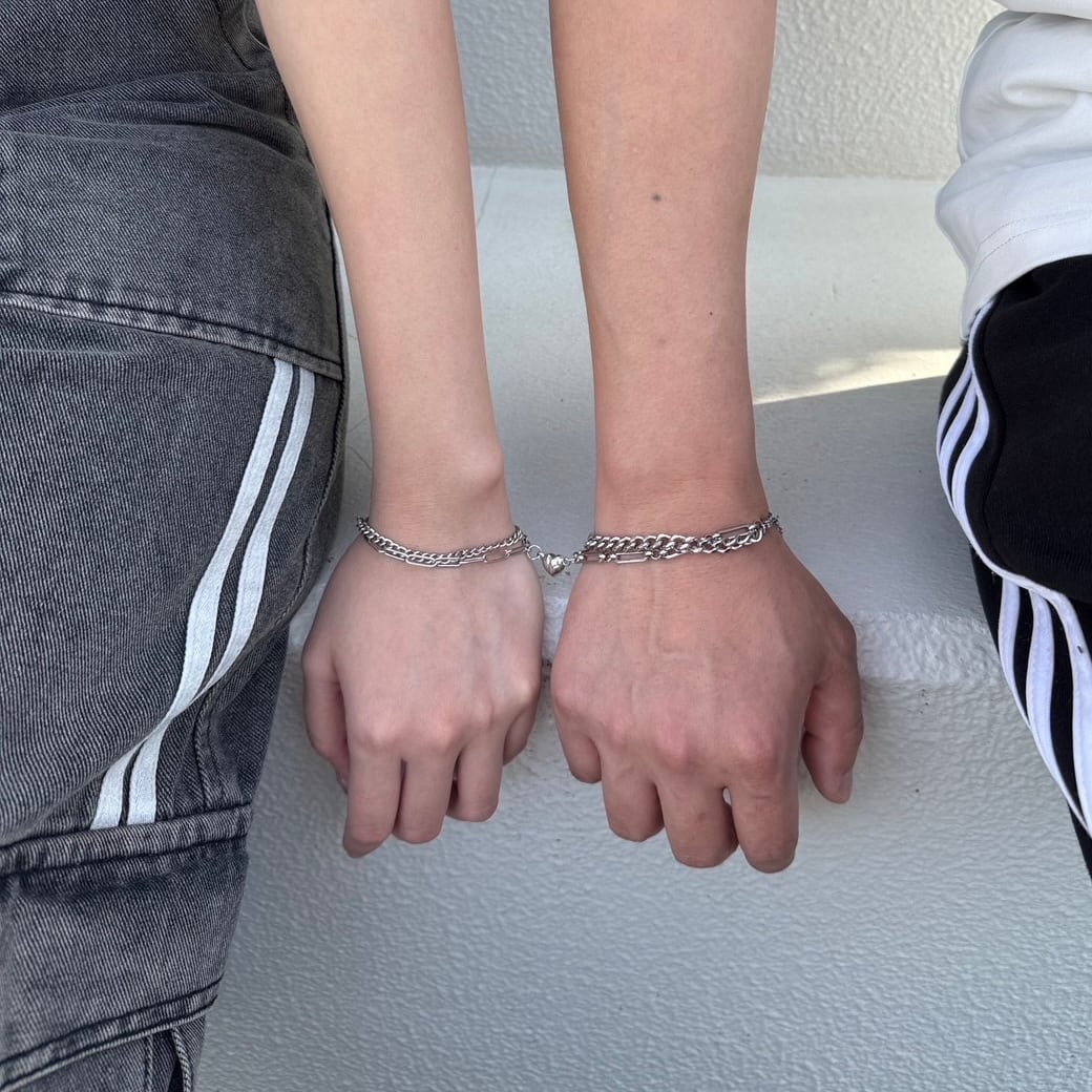 最短翌日発送【ペア】Magnet Heart pair bracelet | Ange.