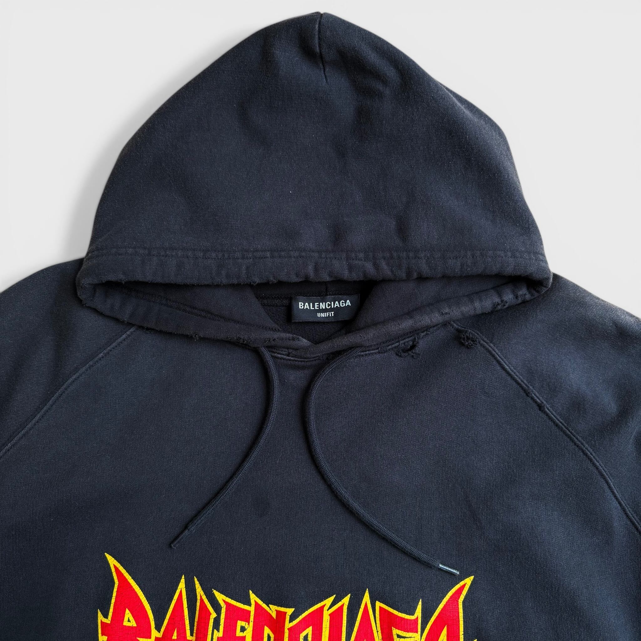 BALENCIAGA Metal Oversized Hoodie Cotton Black 2 | BRAND RESORT