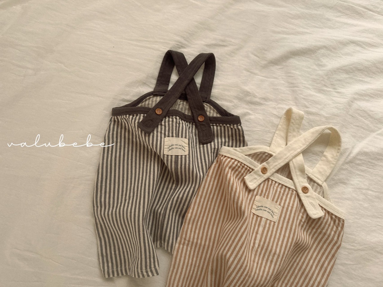 【valu bebe】バケットサロペット ベージュ 60~80cm 240836 - 5