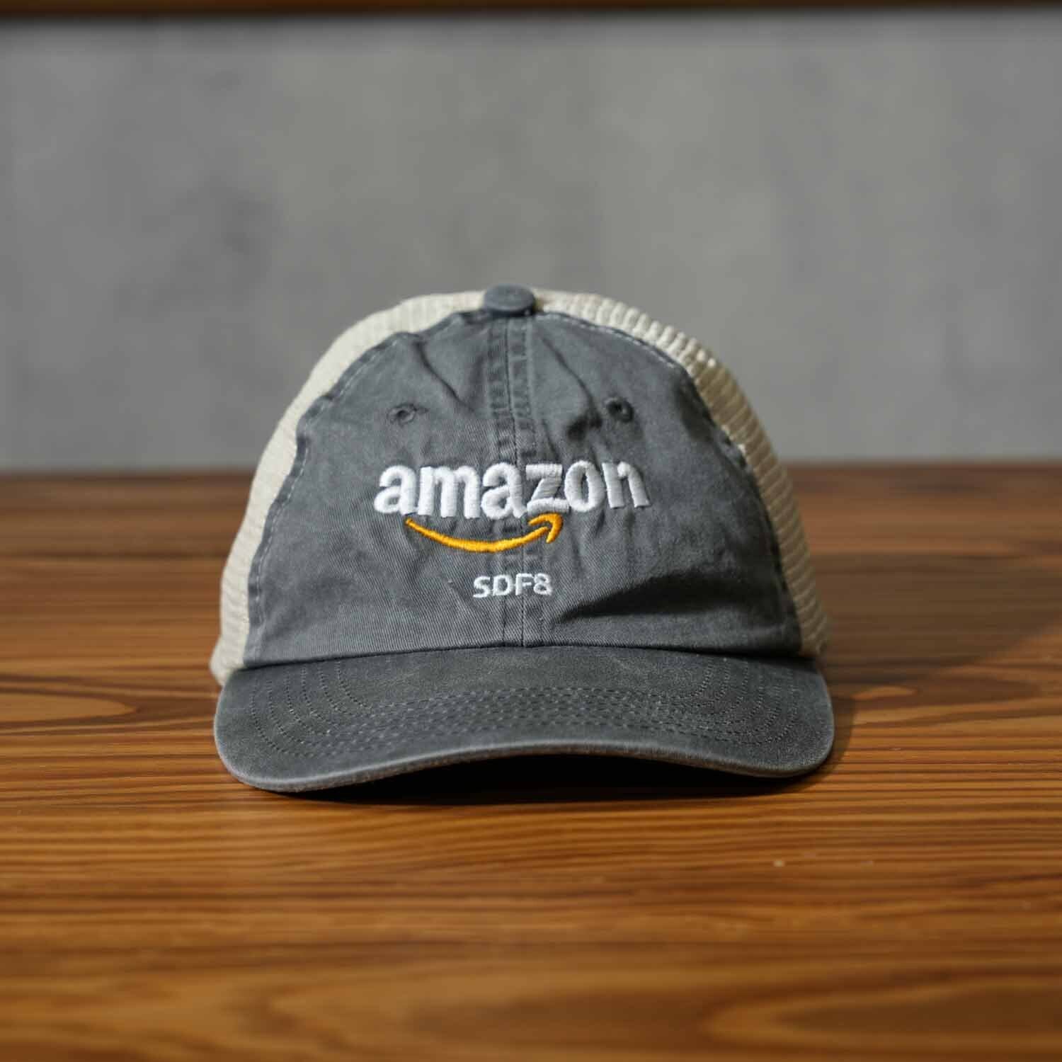 メッシュキャップ #034 Amazon ロゴ刺繍 メッシュキャップ PORT AUTHORITY製 キャップ グレー
