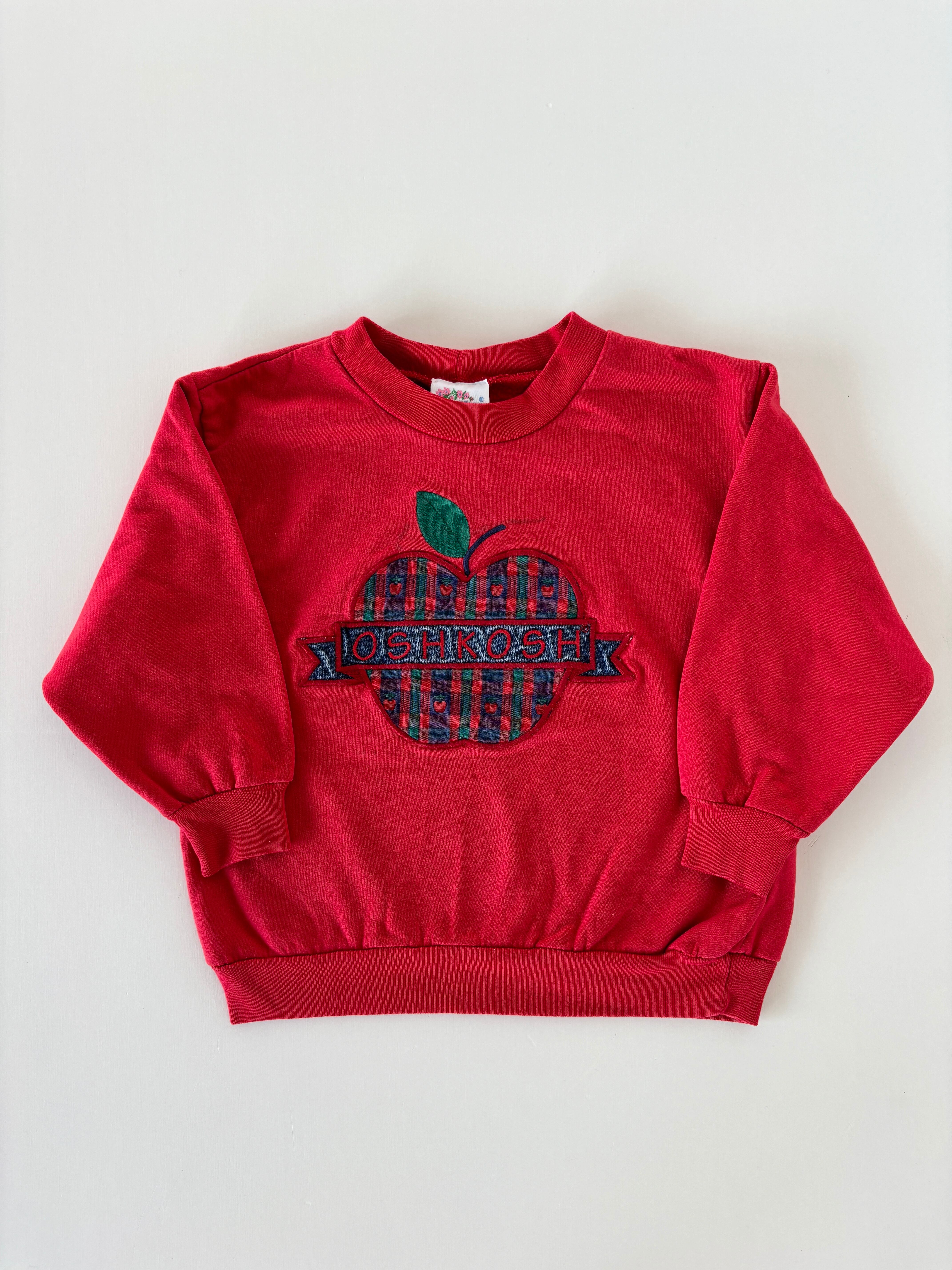 【3T相当・vintage 】USA製 OshKosh りんごスウェット
