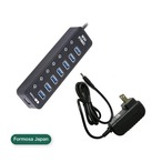 Formosa Japan USB 3.0 対応 5V 3A USBハブ HUB セルフパワー 7ポート iPhone/iPad充電可能 ブラック U