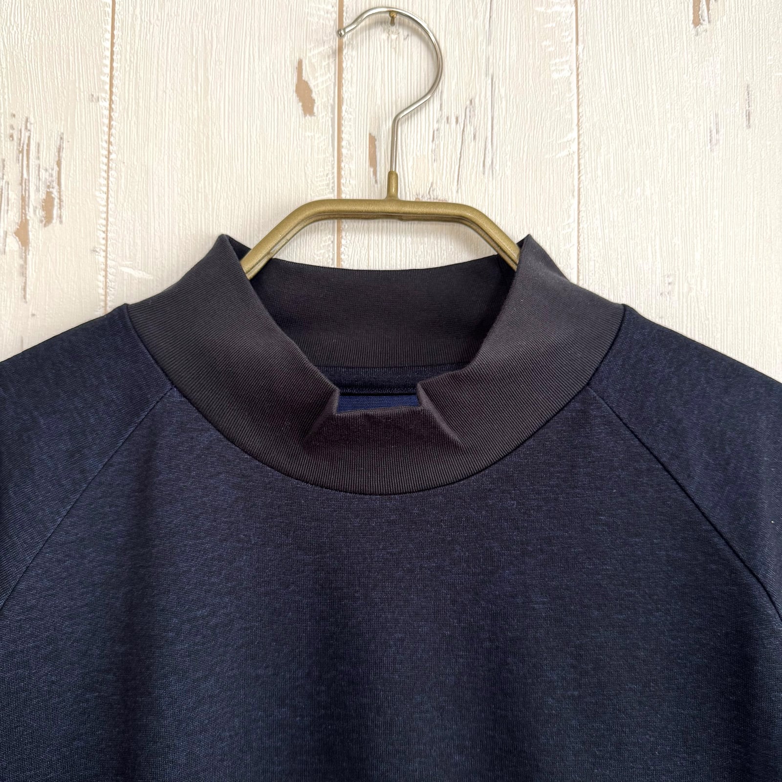 PLATING L/S BOX LOGO MOCK NECK TEE -NAVY- | 8G SHOOT WEBSTORE