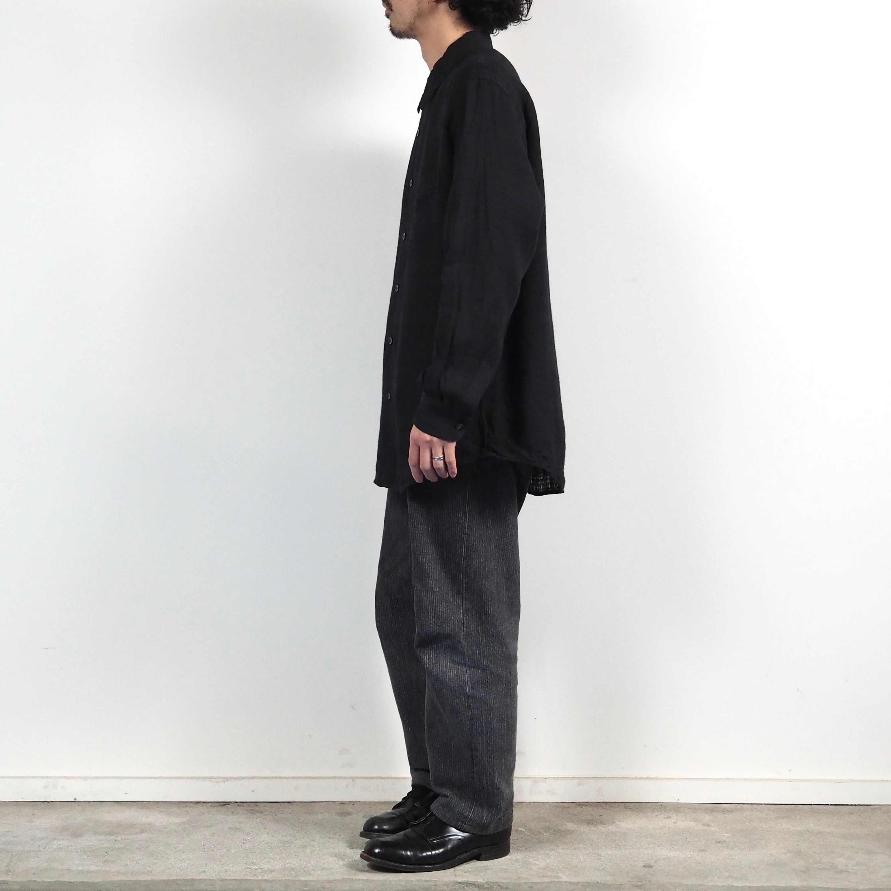 Claiborne Plaid Linen Shirt L Black クレイボーン リネンシャツ