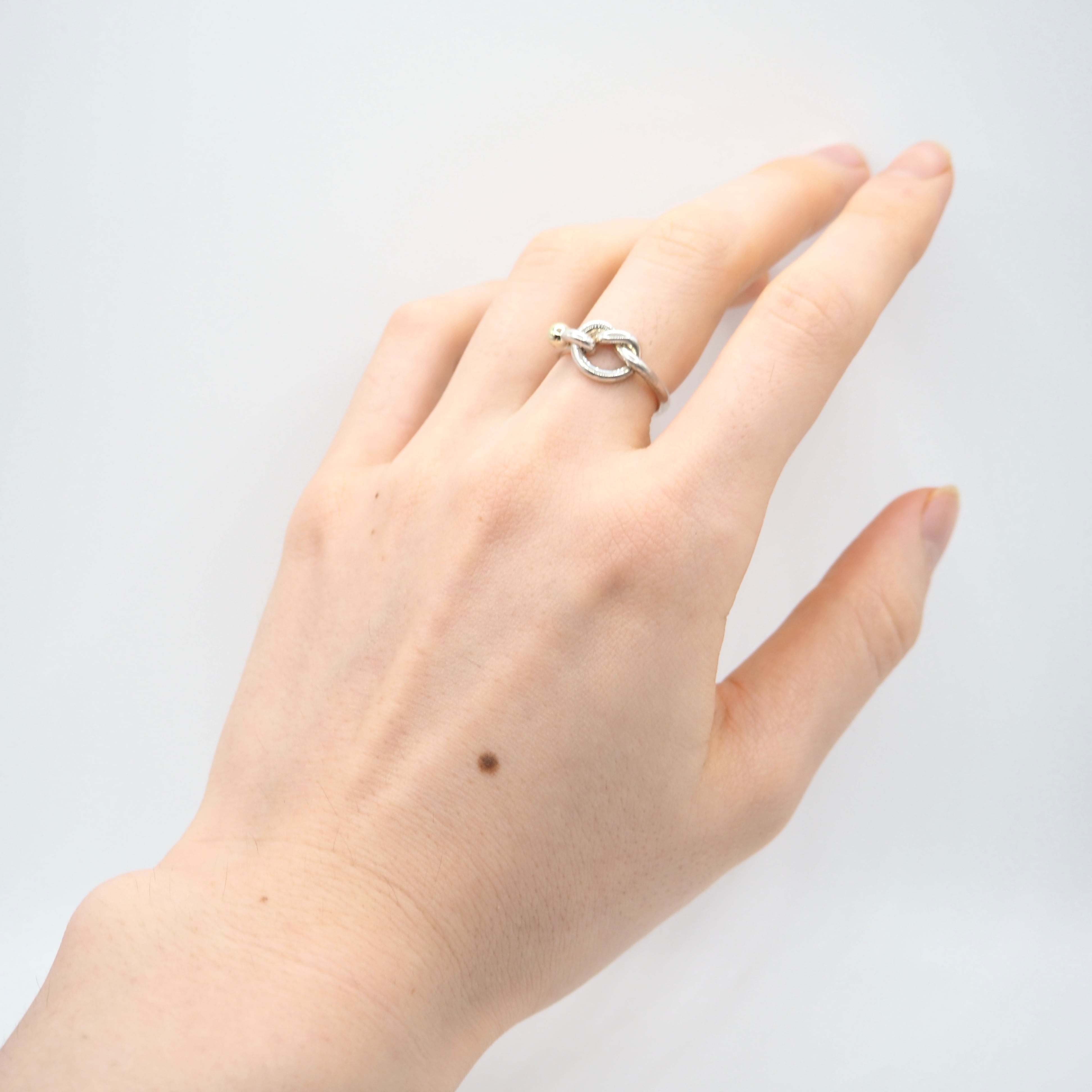 Tiffany&Co. 約11.5号 ラブノット リング シルバー925 K18