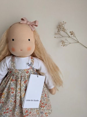 《New》Large Heirloom Courage doll - Orange Flower  / Little Kin Studio