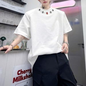 【Men】PADDED SHOULDER SHORT SLEEVE CREW NECK T-SHIRT S-2291
